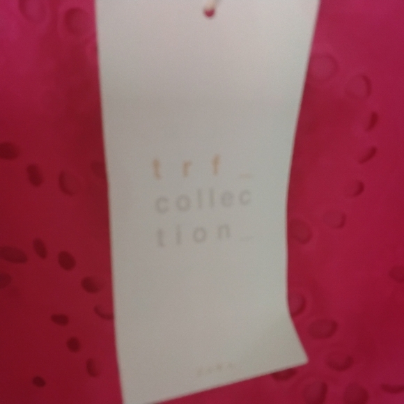 Zara Trafaluc Women's L Pink Eyelet Lined Flowy Side Zipper Mini Skirt - Picture 4 of 6